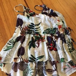 FLORAL PRINT HALTER TANK TOP